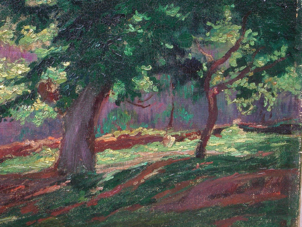Charles Bichet "landscape With Trees" 1903 Oil On Canvas 73x92-photo-2